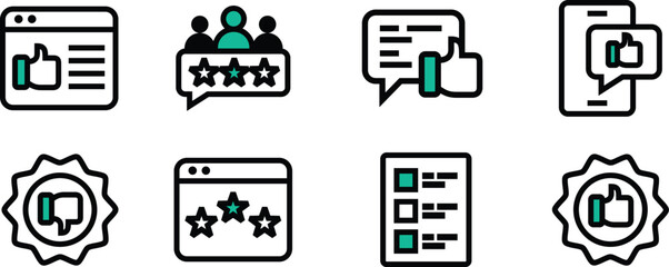 Icon Pack Feedback, Review, answer, response, reply, positive feedback for Websites, Apps, UI UX Projects, and Digital Assets