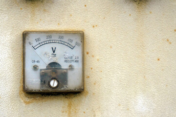 Vintage Industrial Electrical Control Box with Analog Gauges