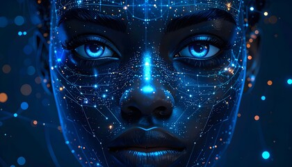 portrait of a young woman with a blue eyes