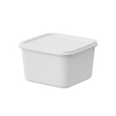 White square storage container isolated on transparent background