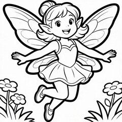 Fairy coloring pages for kids