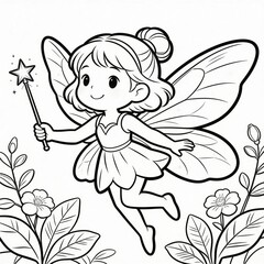 Fairy coloring pages for kids