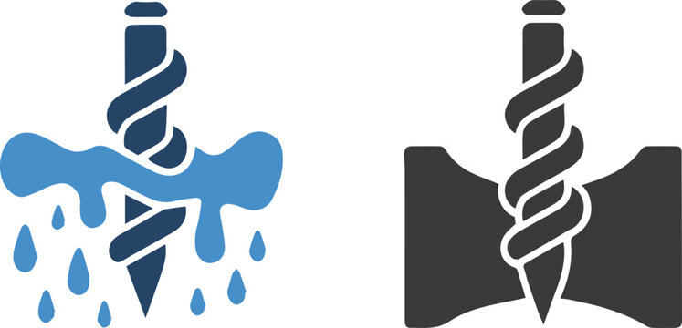 screw icon collection gradient black silhouette outline set