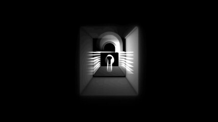 Digital neon security hologram Concept of finance data privacy service protection Private cloud storage safe technology, 4k video. - Powered by Adobe