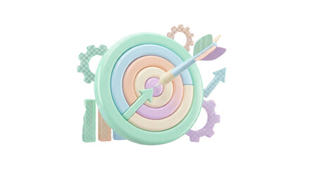 Achieving goals with strategic planning isolated on transparent background