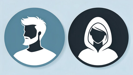 Silhouettes of a man and a hooded figure