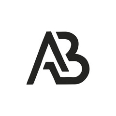 Clean and minimal AB lettermark logo design suitable for branding, corporate identity, startups, technology companies, and creative agencies. Simple geometric vector logo with modern typography.