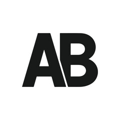 Clean and minimal AB lettermark logo design suitable for branding, corporate identity, startups, technology companies, and creative agencies. Simple geometric vector logo with modern typography.