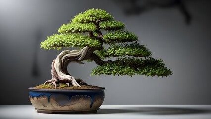 Elegant bonsai tree in pot