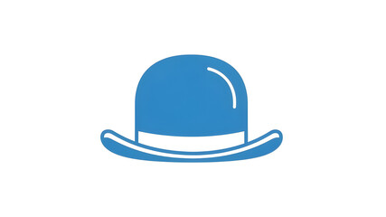 Fototapeta premium Classic Blue Bowler Hat Icon Vector Graphic for Fashion and Gentleman Style Concepts