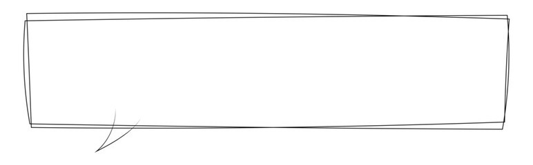 吹き出しのイラスト13【手書き落書き風の二重線】