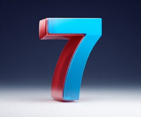  3D blue number 7 against a darker blue background with a gradient effect