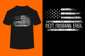 Best Husband Ever American Flag Gifts Husband Father's Day T-Shirt
