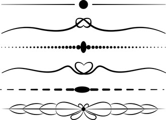 Minimal ornamental line border divider design set with elegant decorative horizontal elements ideal for layouts, frames and book page.