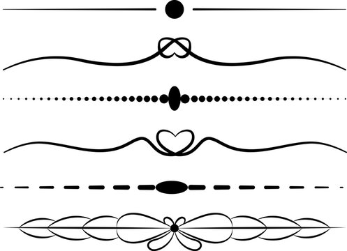 Minimal ornamental line border divider design set with elegant decorative horizontal elements ideal for layouts, frames and book page.