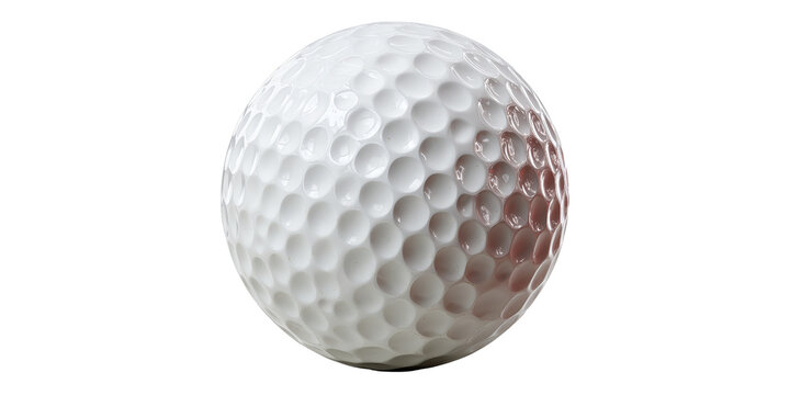 White golf ball with dimples isolated on a transparent background