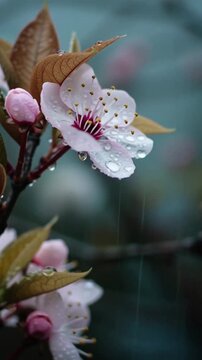 Morgentau auf frischen Bl&uuml;ten, sanfte Kamerafahrt