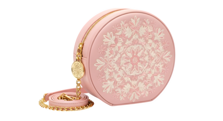 Pink clutch purse isolated on transparent background