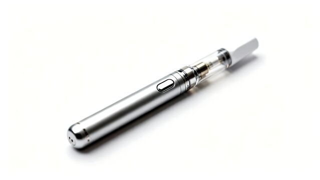 Vaporizer pen for cannabis, modern sleek design, isolated on a white background