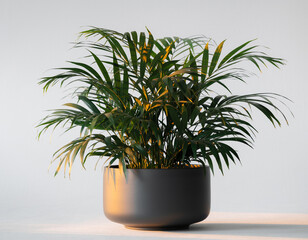 A graceful Areca palm plant in a stylish modern pot.