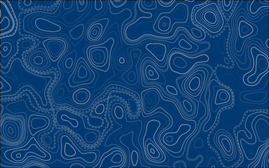Topographic map with contour lines. Geographic terrain grid, relief height elevation. Ground path pattern.