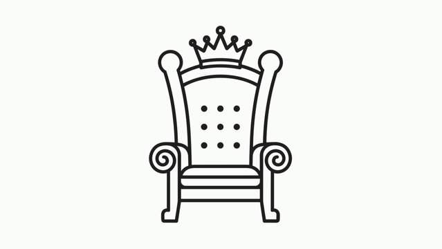 Elegant throne chair with crown on top for royal luxury, Generative AI.
