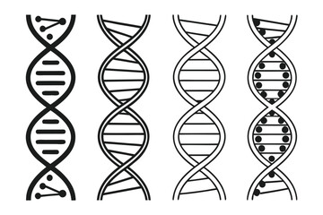 Seamless hourglass pattern featuring a 3d DNA helix structure and molecular science symbols for medical biotechnology research and genetic engineering illustration