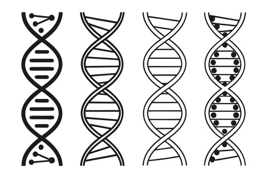 Seamless hourglass pattern featuring a 3d DNA helix structure and molecular science symbols for medical biotechnology research and genetic engineering illustration