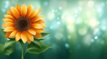 Fototapeta premium Sunflowers highlighting a minimalist floral design with copy space