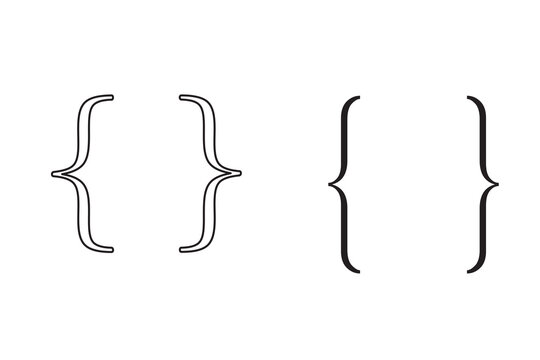Curly bracket icon outline ilustration vector symbol