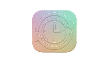 Clock Icon with Arrows, Time Management Concept
