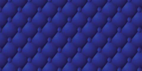 Fototapeta premium Deep Blue Tufted Upholstery Texture Pattern with Diamond Stitching and Button Details vector illustration