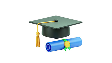 Graduation Cap and Diploma Illustration