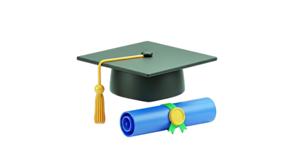 Graduation Cap and Diploma Illustration