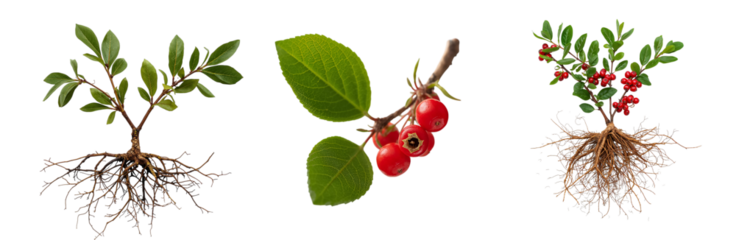 Hawthorn berries isolated on transparent background