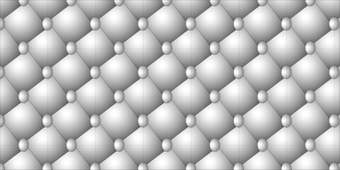 Fototapeta premium Silver Tufted Upholstery Texture with Diamond Pattern and Button Accents background