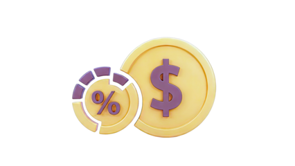 Percentage and Dollar Coin: Finance Concept