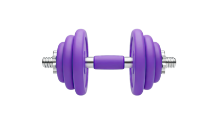 Purple Dumbbell on White Background