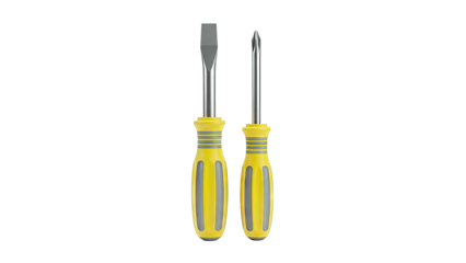 Screwdrivers on White Background