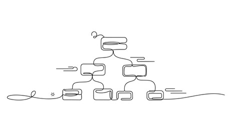 Abstract organizational chart with flowing line design, no editable stroke