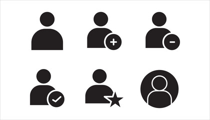 user icon set, with white background