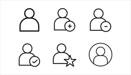 user icon set, with white background
