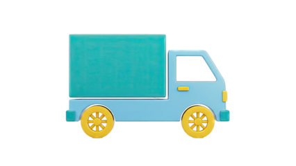 Toy Delivery Truck on White Background