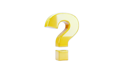 Yellow Question Mark on White Background