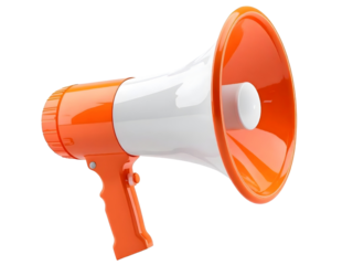 Amplify Your Message: Vibrant Orange Megaphone