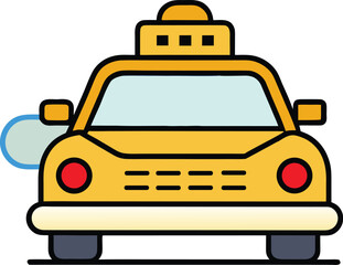 Classic yellow taxi cab vector illustration for urban city transportation