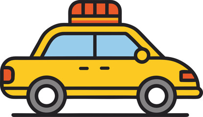 Modern electric taxi car with eco-friendly leaf symbol vector for green transport