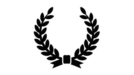 Gold laurel wreath vector illustration with leaves and crown symbol for award and victory design