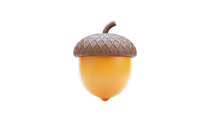 3D Rendered Acorn Isolated on White Background