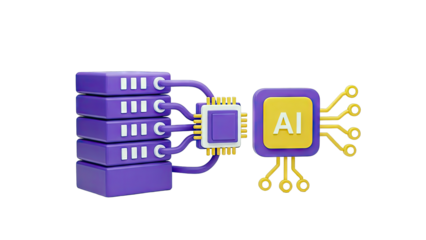 AI Processing Data: Futuristic Technology Concept